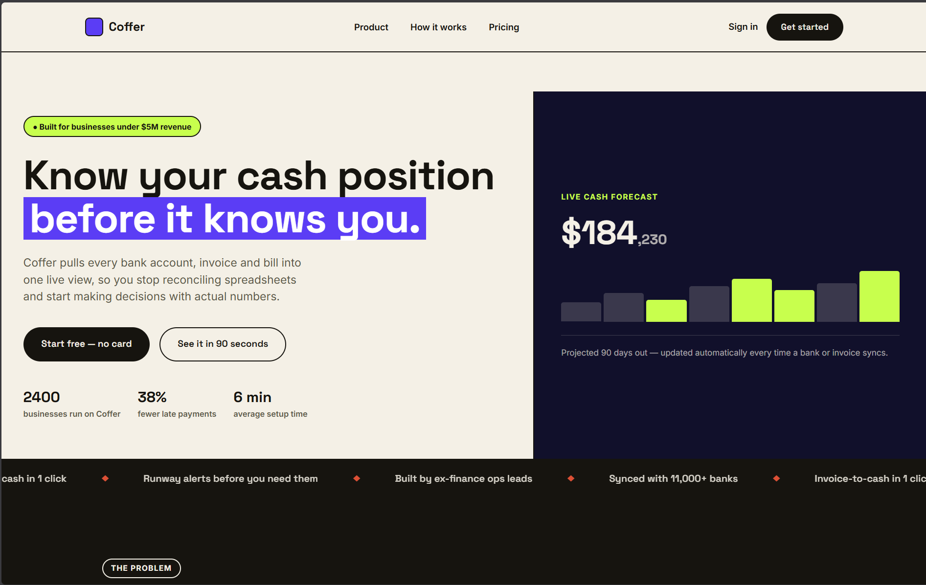 Coffer homepage screenshot