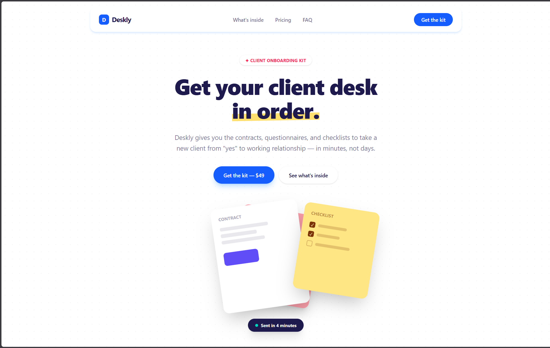 Deskly homepage screenshot